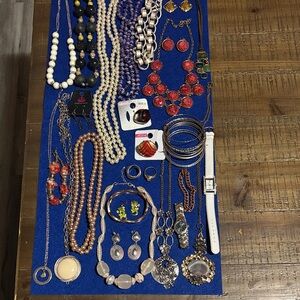 Elegant 40pc Costume Multi-Color Jewelry Lot